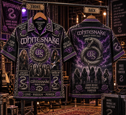 Whitesnake Hawaiian Shirt - Vintage Rock Music Fan Gift