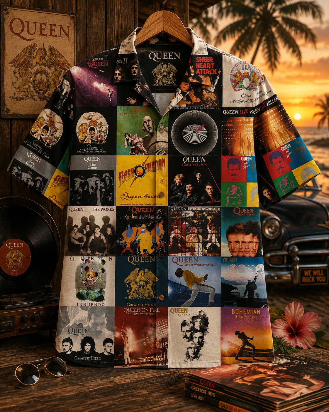 Queen Collection Hawaiian Shirt - Vintage Music Fan Gift