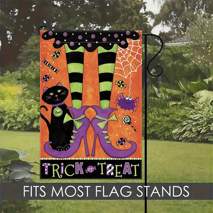Trick or Treat - Witch Garden Flag, Halloween Garden Flag, House Flag