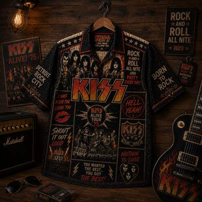 KISS Hawaiian Shirt - Vintage Music Fan Gift