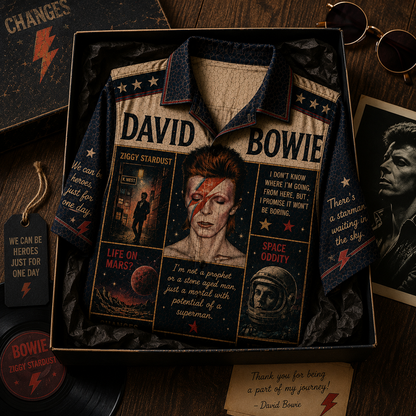 David Bowie Hawaiian Shirt - Vintage Music Fan Gift