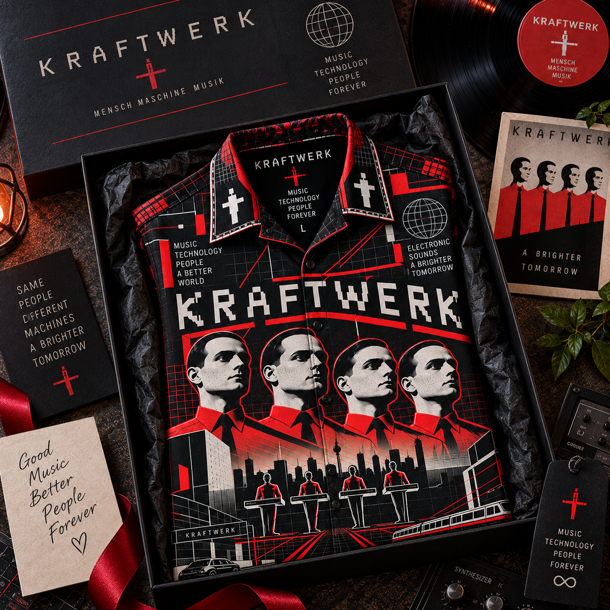 Kraftwerk Hawaiian Shirt – Electronic Music Inspired Gift for Fans