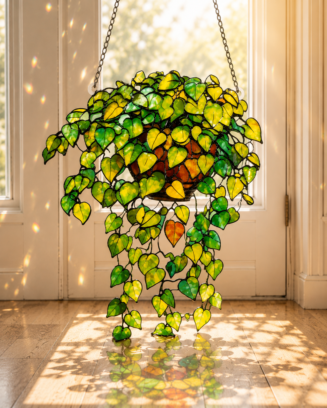 Green Leaf Window Hanging Suncatcher Acrylic