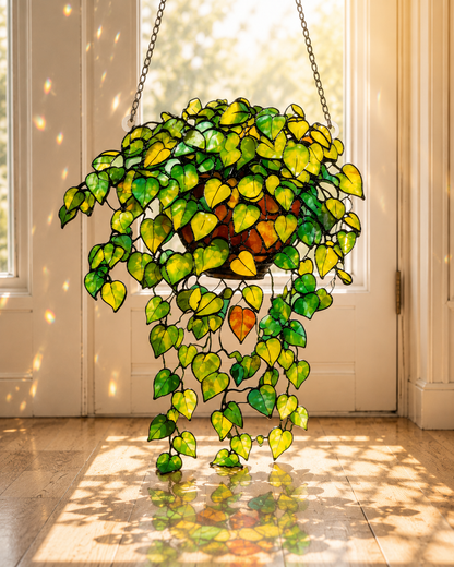 Green Leaf Window Hanging Suncatcher Acrylic