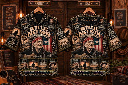 Willie Nelson Hawaiian Shirt - Vintage Country Music Fan Gift 2
