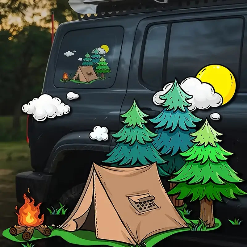 Camping Adventure Vinyl Sticker