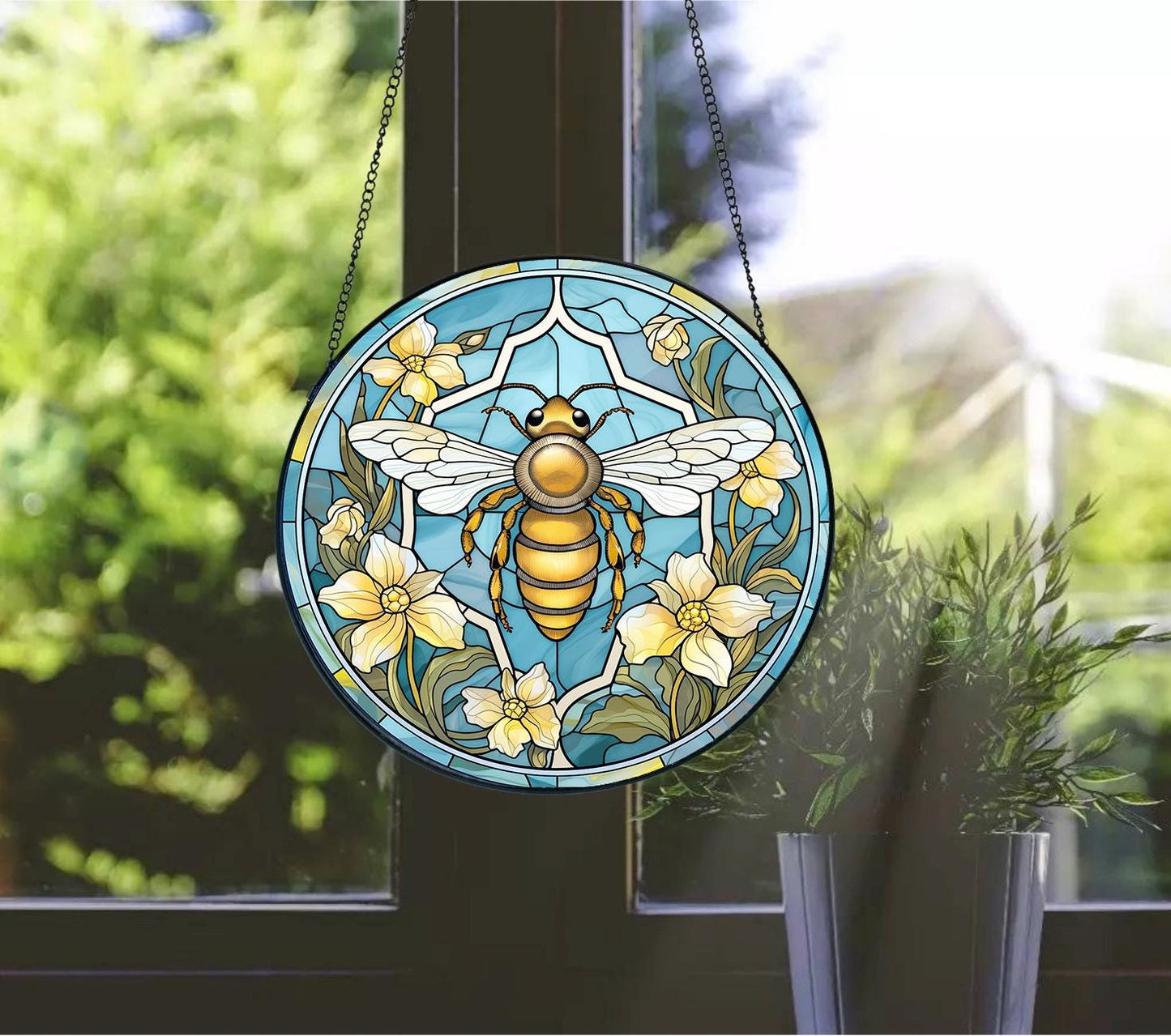 Bee Stained Glass Suncatcher