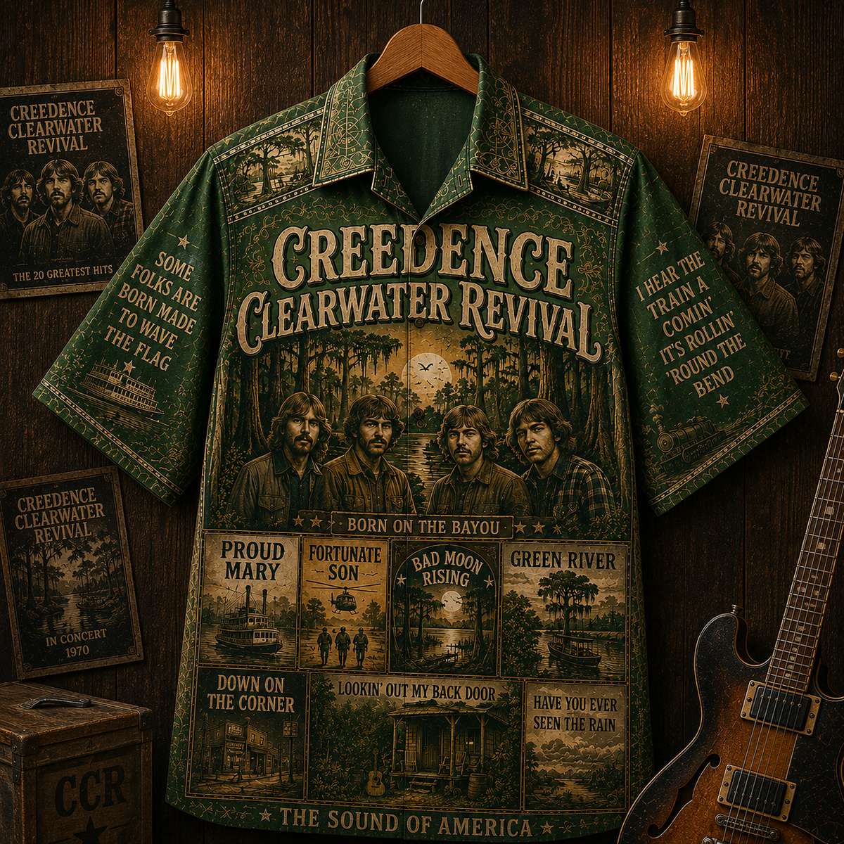 Creedence Clearwater Revival Hawaiian Shirt - Vintage Music Fan Gift