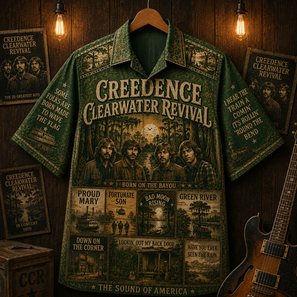 Creedence Clearwater Revival Hawaiian Shirt - Vintage Music Fan Gift