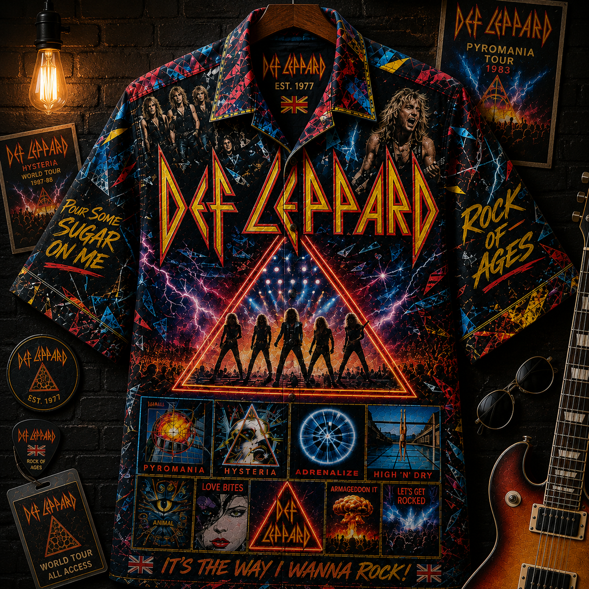 Def Leppard Hawaiian Shirt - Vintage Music Rock Fan Gift