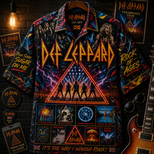 Def Leppard Hawaiian Shirt - Vintage Music Rock Fan Gift