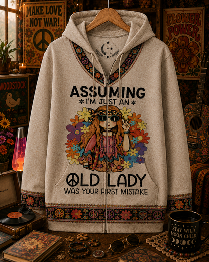 Assuming I’m Just an Old Lady Was Your First Mistake Hippie All Over Print Shirt