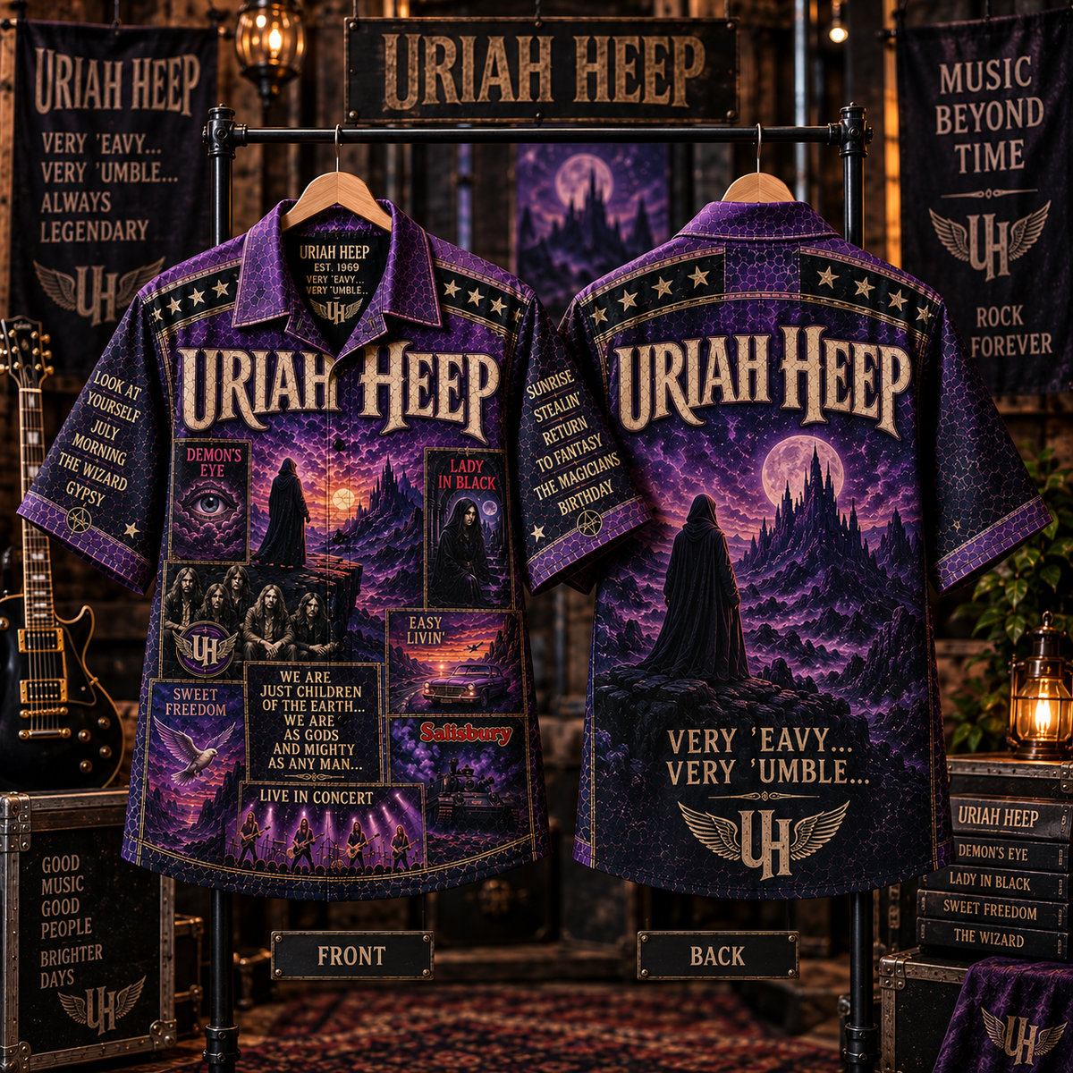 Uriah Heep Hawaiian Shirt – Easy Livin’ Lady in Black Classic Hard Rock Music Inspired Gift for Uriah Heep Fans
