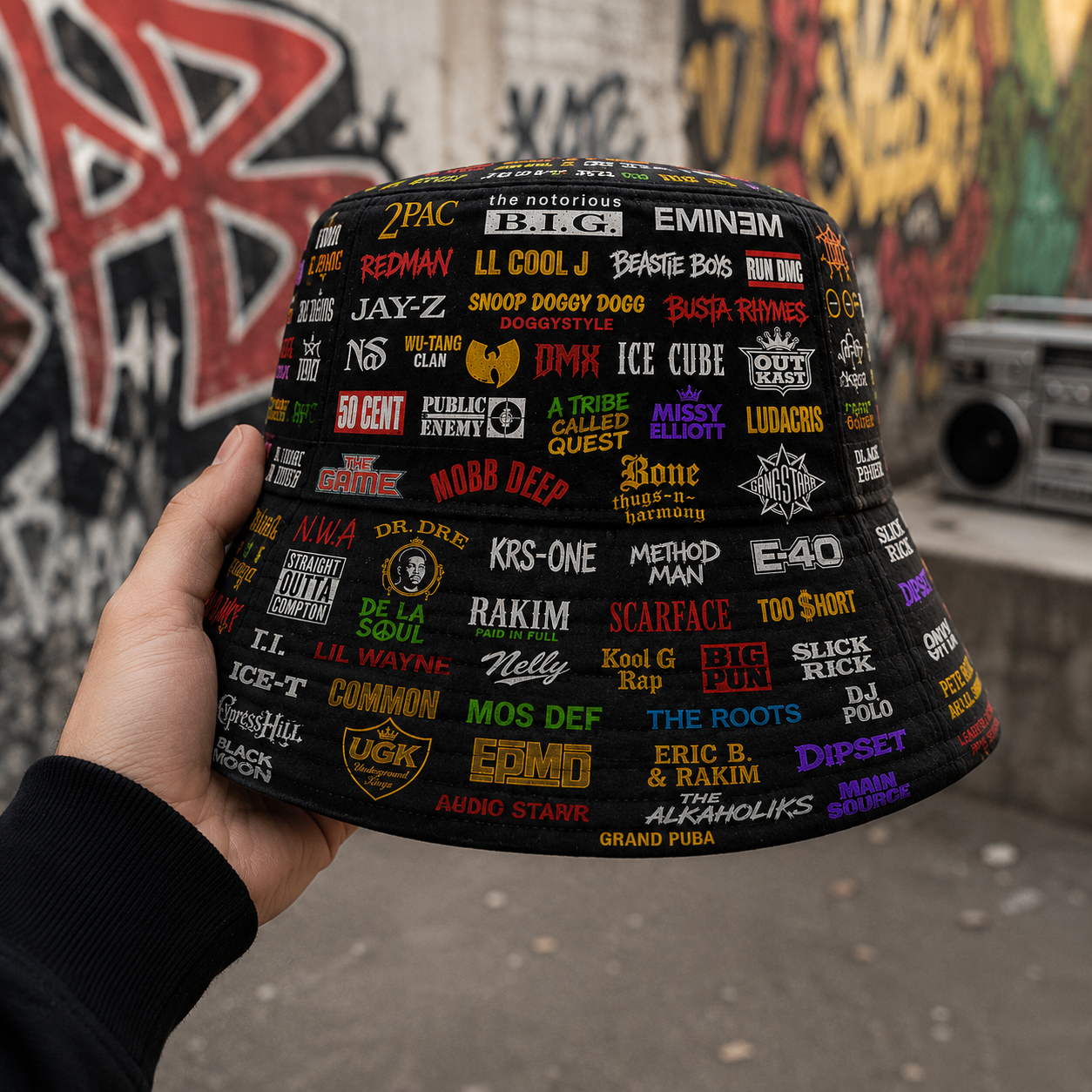 Classic Golden 80’s & 90’s Hip Hop All Over  Bucket Hat
