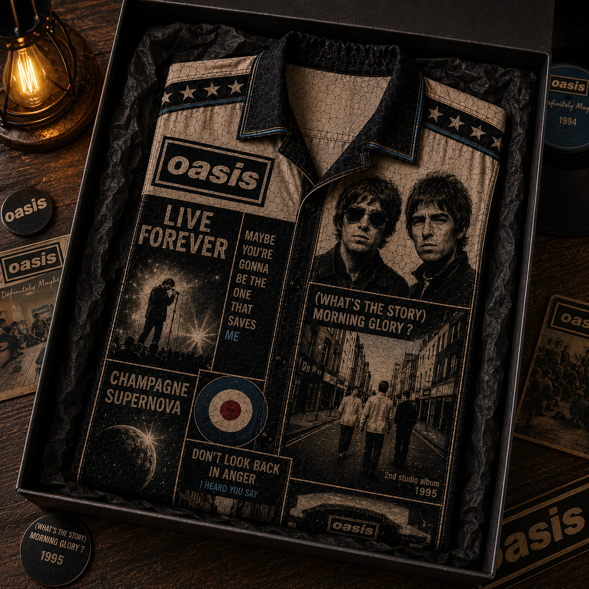 Oasis Hawaiian Shirt - Vintage Music Fan Gift