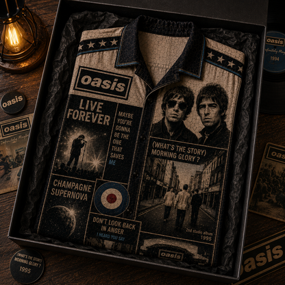 Oasis Hawaiian Shirt - Vintage Music Fan Gift