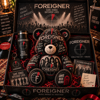 Foreigner Bear Custom Shaped Pillow – Classic Rock Music Fan Gift