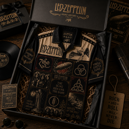 Led Zeppelin Hawaiian Shirt - Vintage Music Fan Gift