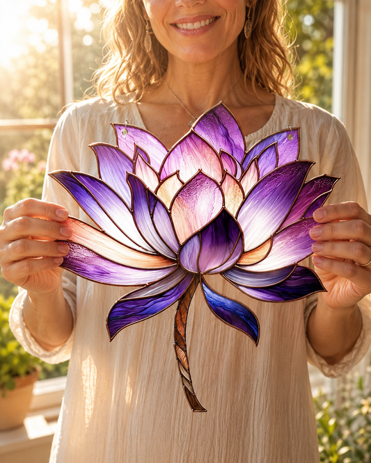 Purple Lotus Acrylic Window Hangings