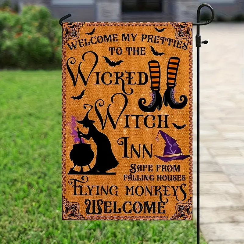 Welcome to the Wicked Witch Inn - Halloween Garden Flag, House Flag