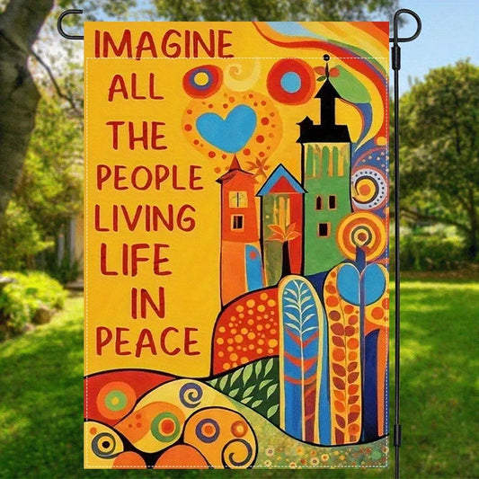 Hippie Peace Garden Flag, House Flag