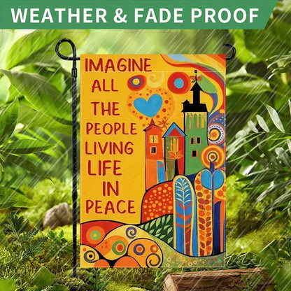 Hippie Peace Garden Flag, House Flag