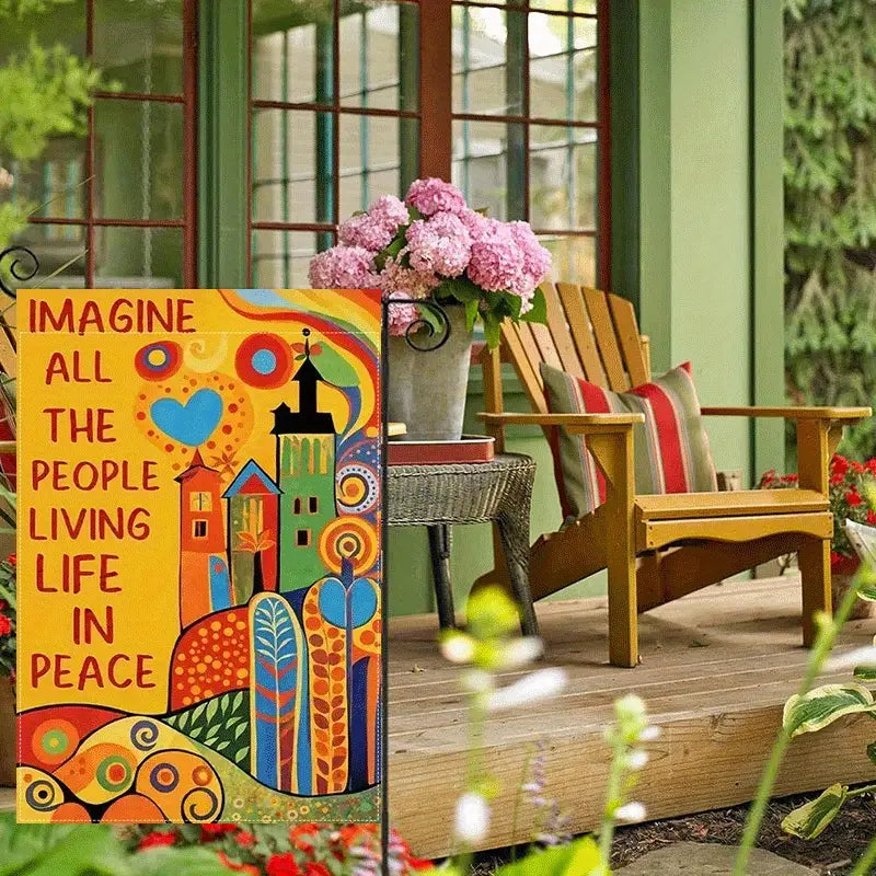 Hippie Peace Garden Flag, House Flag