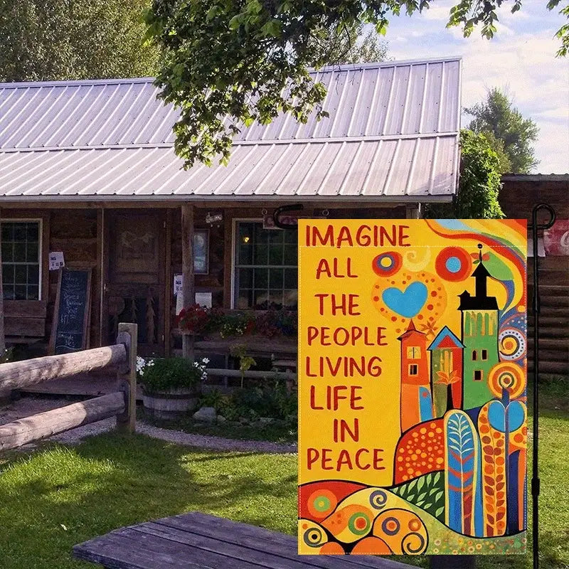 Hippie Peace Garden Flag, House Flag