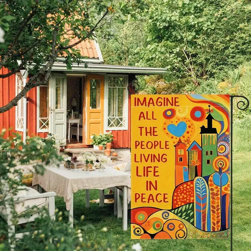 Hippie Peace Garden Flag, House Flag