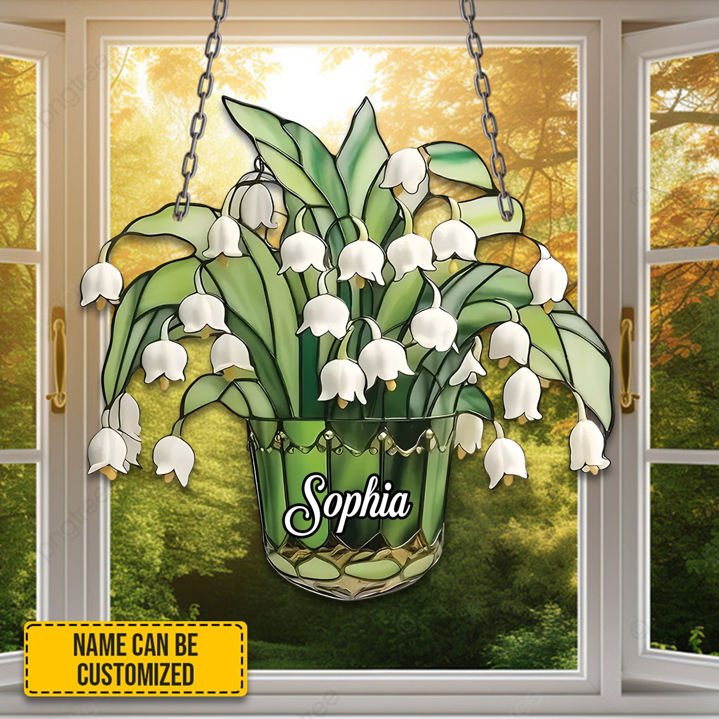 Lily of the Valley Flower acrylic window - Personalized Acrylic Window