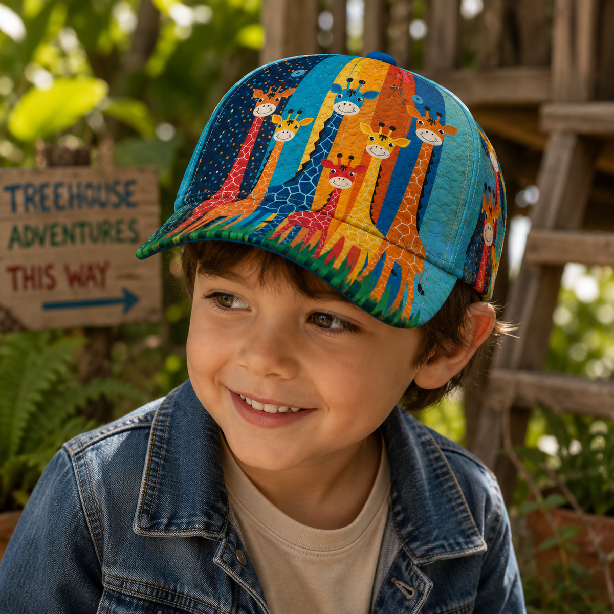 Colorful Giraffe Family Classic Cap – Cute Safari Animal Gift for Giraffe Lovers