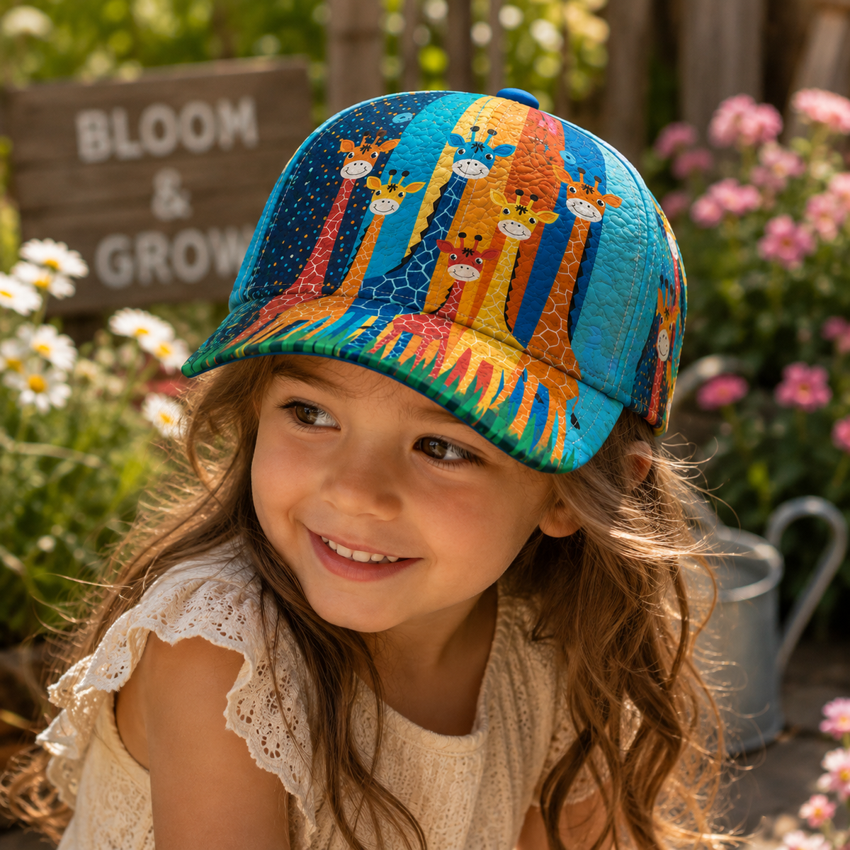 Colorful Giraffe Family Classic Cap – Cute Safari Animal Gift for Giraffe Lovers