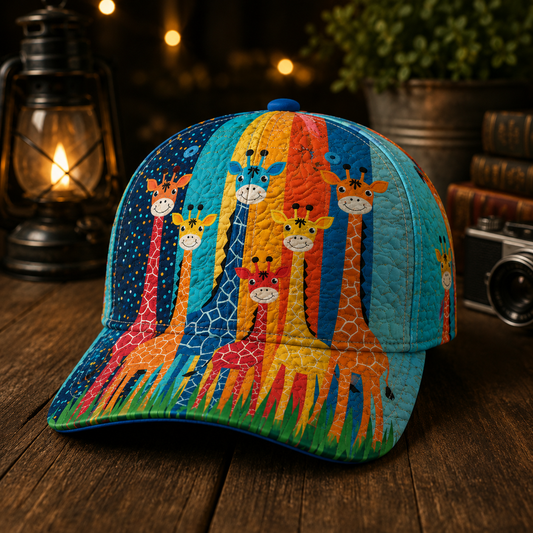 Colorful Giraffe Family Classic Cap – Cute Safari Animal Gift for Giraffe Lovers