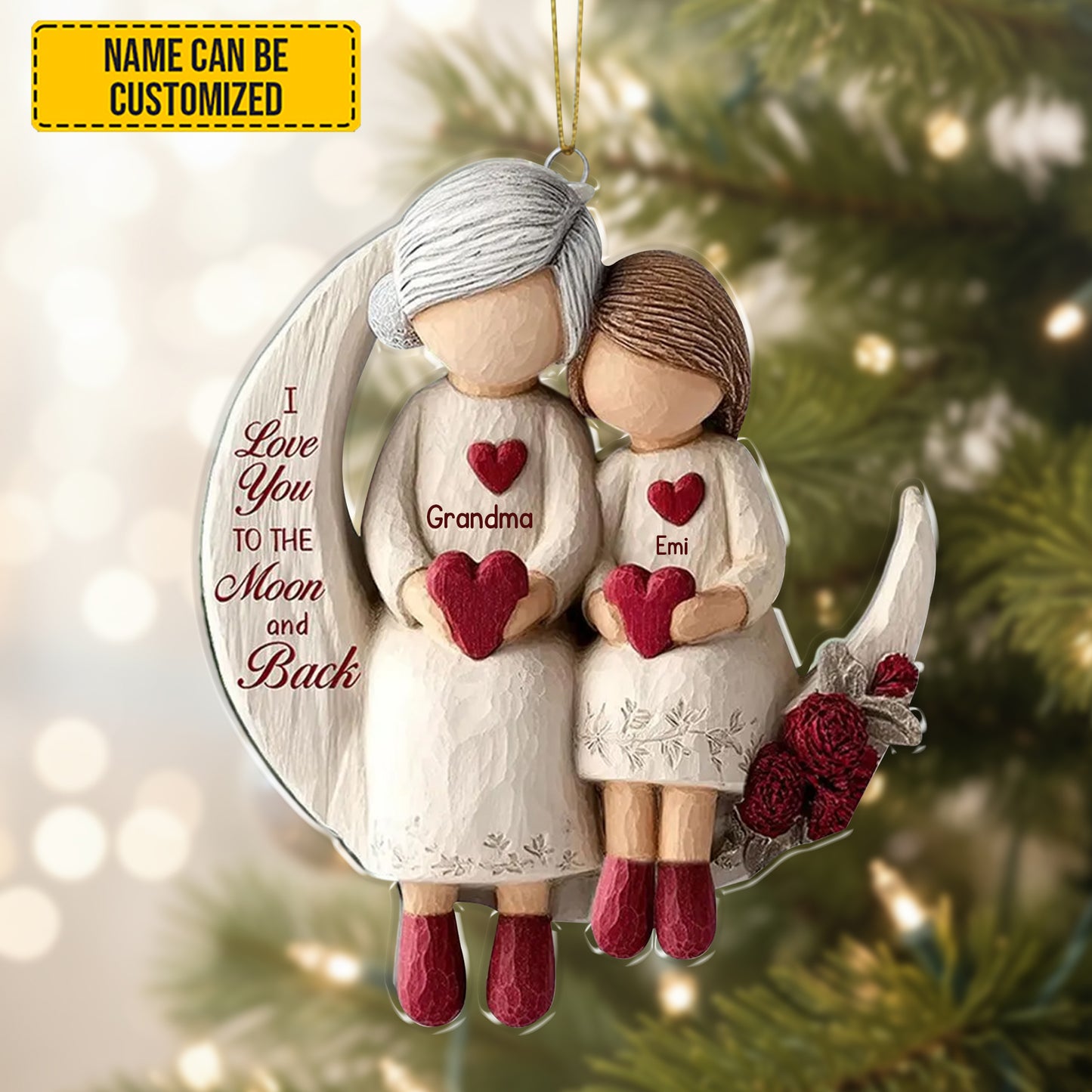 Grandma & Grandchild Moon Love Acrylic Ornament