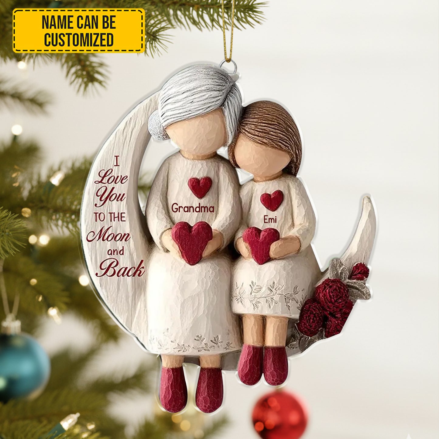 Grandma & Grandchild Moon Love Acrylic Ornament