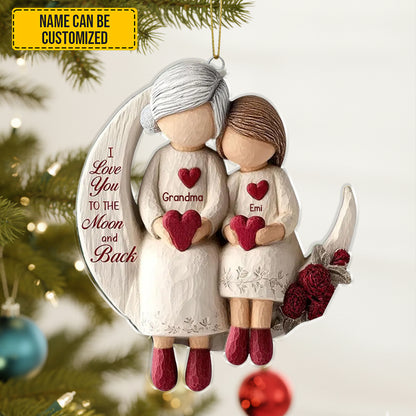 Grandma & Grandchild Moon Love Acrylic Ornament