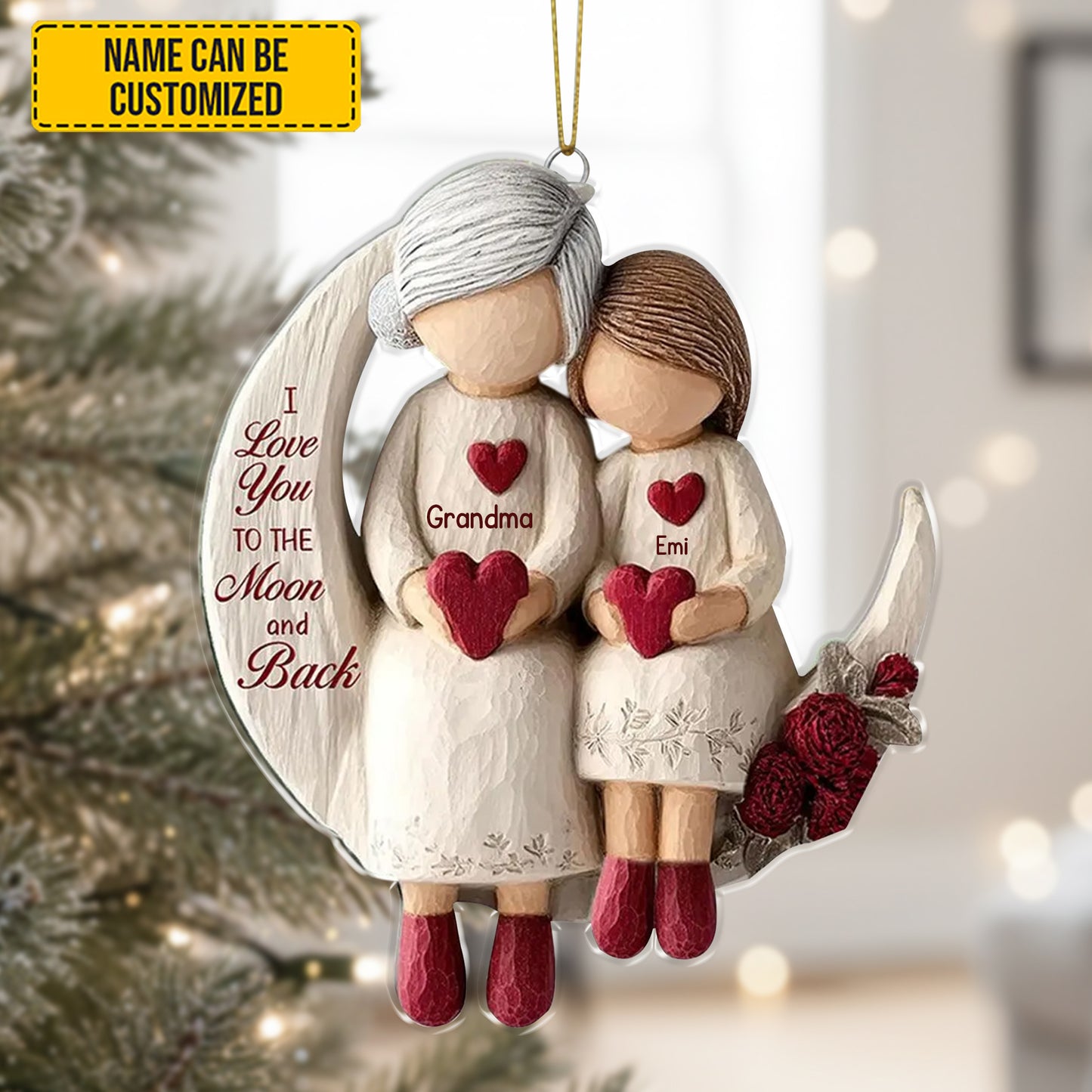 Grandma & Grandchild Moon Love Acrylic Ornament