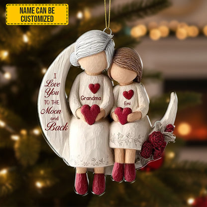 Grandma & Grandchild Moon Love Acrylic Ornament