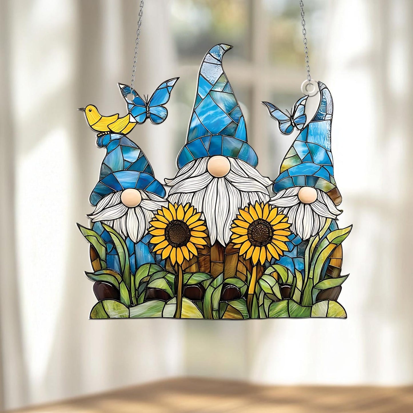 Sunflower GnomeAcrylic Window Hangings
