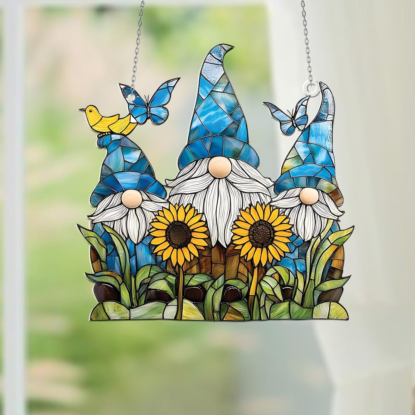 Sunflower GnomeAcrylic Window Hangings