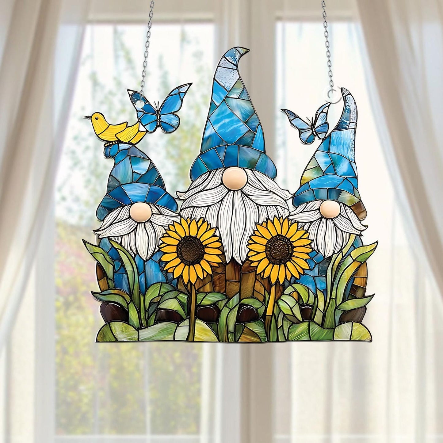 Sunflower GnomeAcrylic Window Hangings
