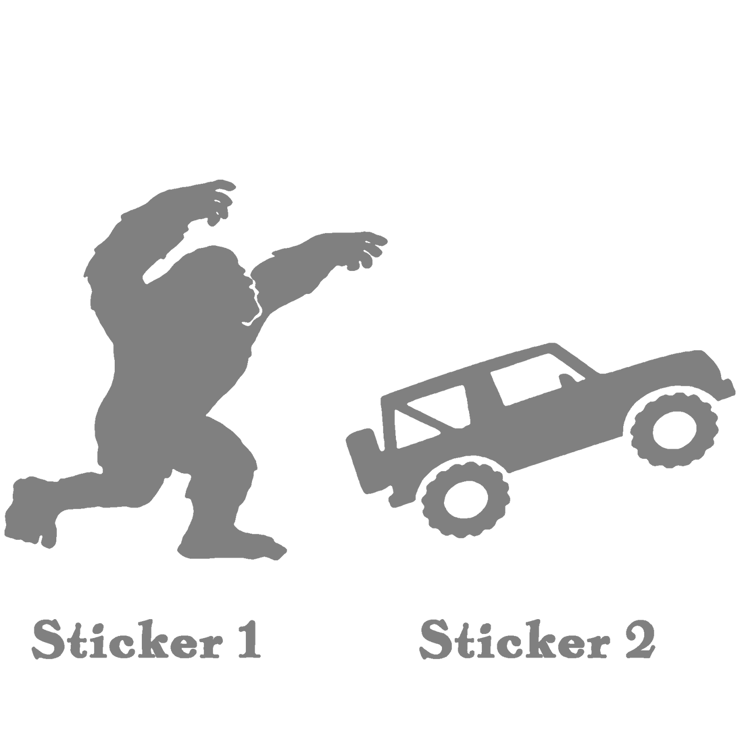 Set 2 Bigfoot Sticker, Bigfoot Toss – Off-Road Vinyl Sticker