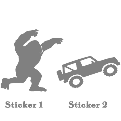 Set 2 Bigfoot Sticker, Bigfoot Toss – Off-Road Vinyl Sticker