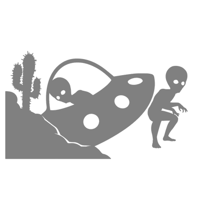 UFO & Alien Visitor Sticker