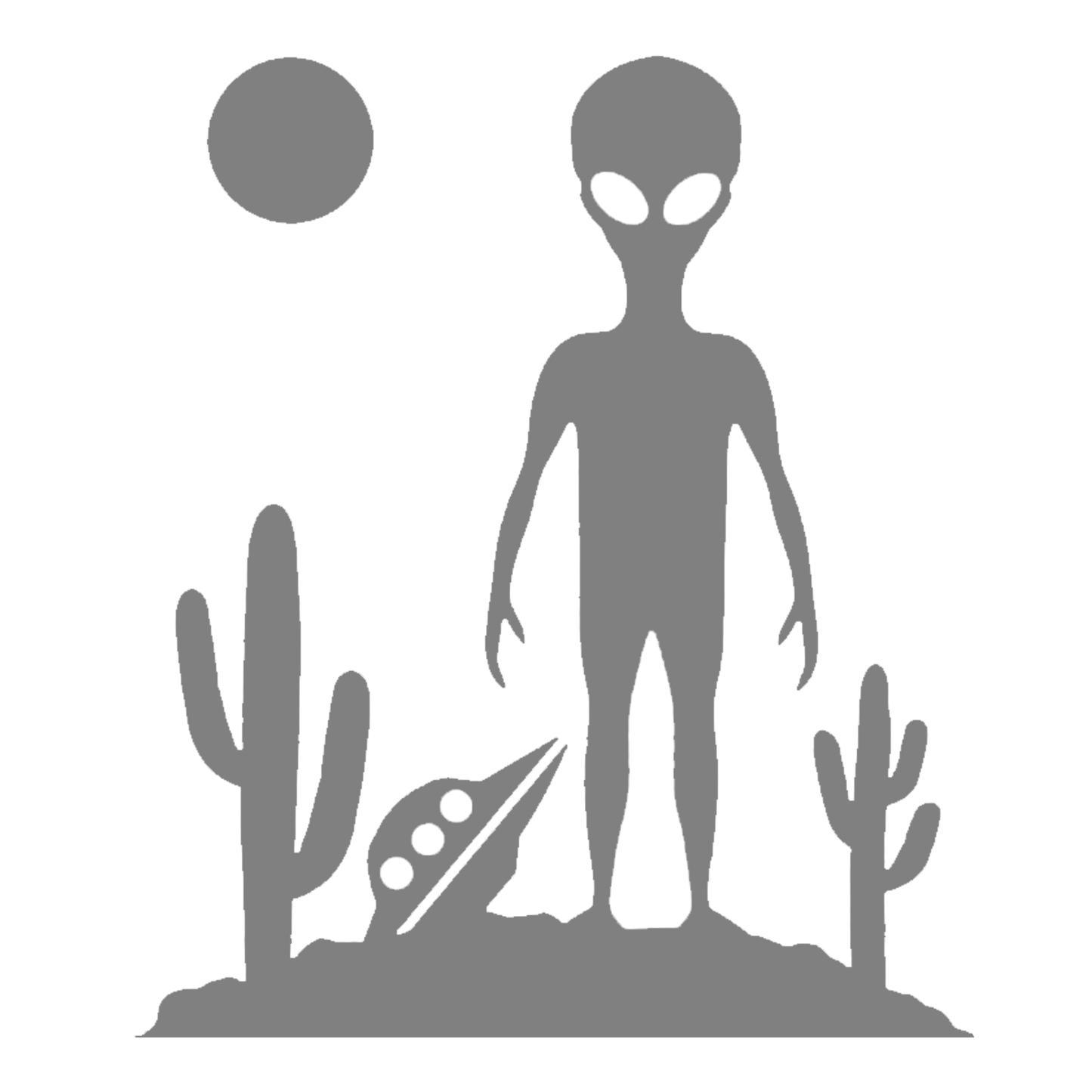 UFO & Alien Desert Landing Sticker