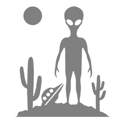 UFO & Alien Desert Landing Sticker
