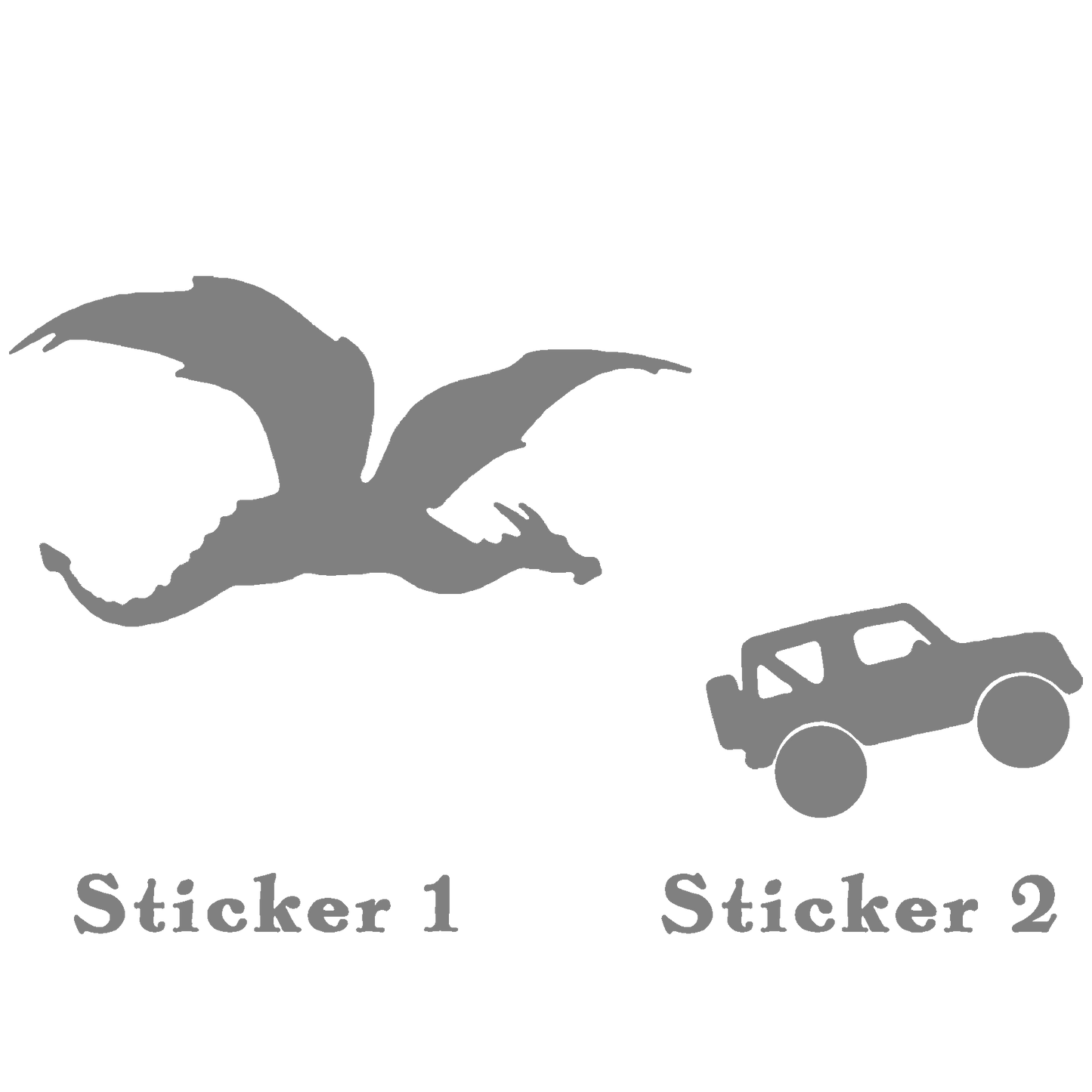 Set of 2 - Dragon vs Car Sticker