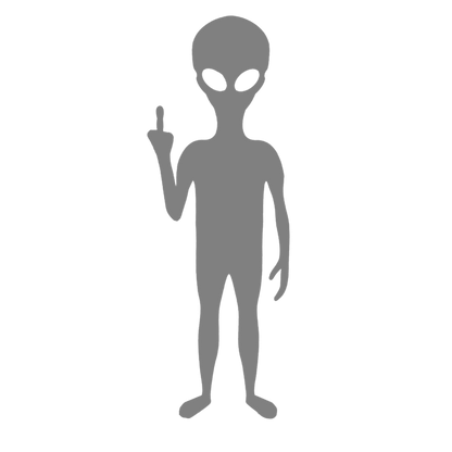 Alien Middle Finger Sticker