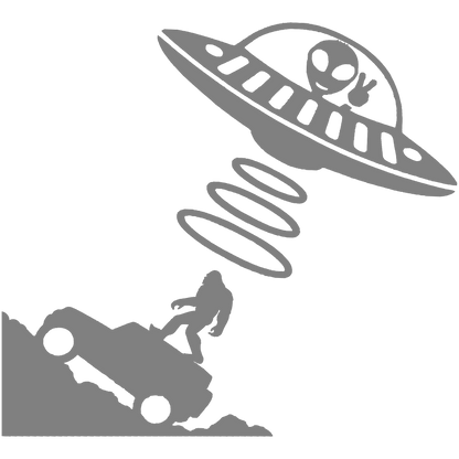 Bigfoot And Alien Sticker