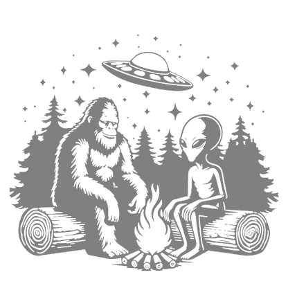 UFO, Bigfoot & Alien Campfire Sticker